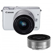 京东商城 佳能（Canon）EOS M10微型单电双头套机 白色（变焦EF-M 15-45mm）& （定焦EF-M 22mm f/2 STM） 2999元