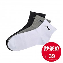 京东商城 LI-NING 李宁 轻运动系列短袜 3双装 39元