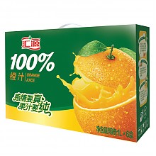 京东商城 汇源 100%橙果汁 1L*6盒 62.5元，可2件7折