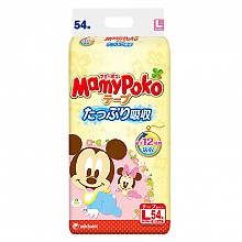 京东商城 日本妈咪宝贝（Mamypoko）婴儿纸尿裤（尿不湿）L54片 9-14kg *4件 190.1元（合47.53元/件）