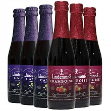 京东商城 限地区超低价，Lindemans 林德曼（蓝莓*3/山莓*3）啤酒 精酿啤酒 组合装250ml*6瓶*2 *2件 89元（合44.5元/件）