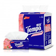京东商城 得宝（Tempo）抽纸 4层90抽 面巾纸*3包 甜心桃味 *2件 23.9元（合11.95元/件）