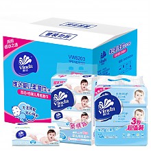 京东商城 维达(Vinda) 湿巾 婴儿手口可用湿纸巾80片*3包（加赠4包婴儿抽纸） 29.9元
