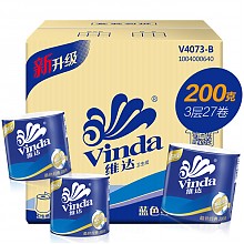 京东商城 维达(Vinda) 卷纸 蓝色经典3层200g卫生纸*27卷(整箱销售) 73.9元