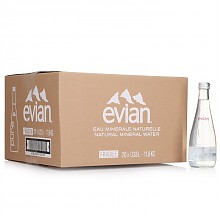 京东商城 法国进口 依云（evian）天然矿泉水 330ml*20瓶 玻璃瓶装 整箱装 172元