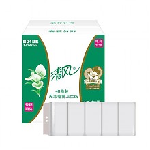 苏宁易购 清风 马蹄莲 长卷无芯卷纸 3层100g*40卷 45.9元