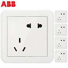 京东商城 ABB 德静系列 AJ205 五孔插座 5只装 44.8元包邮（需用券）