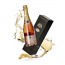京东商城 京东海外直采 法国进口红酒 乔治卡迪亚桃红香槟礼盒装 750ml 228元
