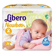 京东商城 丽贝乐(Libero)婴儿纸尿裤新生儿尿不湿NB36片 *2件 49元（合24.5元/件）