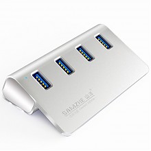 京东商城 山泽(SAMZHE)JXQ-P16 USB分线器 全铝MAC高速USB3.0桌面式4口HUB集线器/专业扩展台式机/笔记本 银白色 49.9元