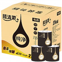 京东商城 京东PLUS会员：顺清柔 纯净版有芯卷纸倍柔加韧4层140G*27卷  *3件 107.76元（合35.92元/件）