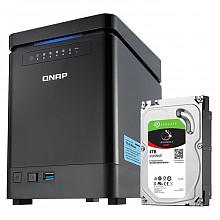 京东商城 威联通（QNAP）TS-453Bmini 4G内存 四核处理器 直立 NAS 四盘位网络存储 3499元