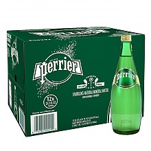 京东商城 法国进口  巴黎水Perrier气泡矿泉水（原味）  玻璃瓶装  750ML*12瓶/箱 79元