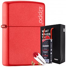 京东商城 之宝(Zippo)打火机 红哑漆商标233ZL 礼盒套装（火机+小油133ml+火石6粒装） 199元