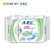 苏宁易购 ABC卫生巾护垫 25片劲吸棉柔（含澳洲茶树精华） 4.13元