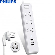 京东商城 飞利浦（PHILIPS）智能3口(5V2.4A)USB+3位1.8米插座 儿童保护门 插排插线板/拖接线板 SPS2312K/93 44.9元