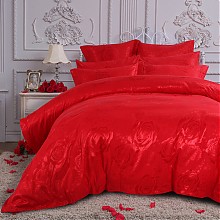 京东商城 多喜爱(Dohia)床品套件 精致婚庆提花双人床单四件套-玫瑰情丝 1.8米床 299元