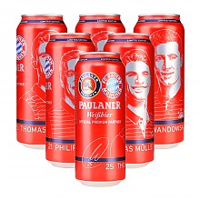 京东商城 PAULANER 柏龙 拜仁慕尼黑球迷 小麦啤酒 500ml*6听 *3件 107元包邮（合35.67元/件）