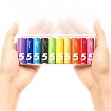 京东商城 小米（MI）5号电池 彩虹电池碱性 5号（10粒装） 9.9元