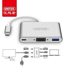 京东商城 优越者(UNITEK)USB分线器Type-C转VGA转换器华硕惠普苹果Macbook pro电脑投影仪转接头扩展坞HUB集线器Y-9102 178元