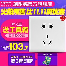 京东商城 双11预售：Schneider Electric 施耐德 丰尚系列 五孔带保护门插座 十只装 118.7元包邮（定金15元，双11付尾款）