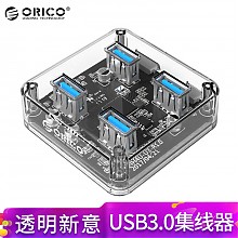 京东商城 奥睿科（ORICO）USB3.0分线器 高速扩展一拖四多接口笔记本电脑集线器HUB转换器 0.3米 透明MH4U 29.9元