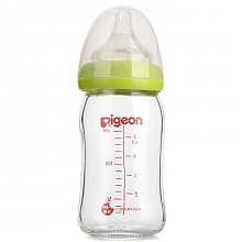 京东商城 贝亲（Pigeon）宽口径玻璃奶瓶 160ml AA72（绿色） 76.9元