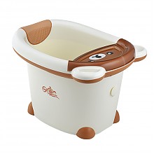 京东商城 日康 儿童浴桶 宝宝洗澡盆 婴儿浴盆 适用于0-6岁 米色小熊 RK-X1001-3 84元