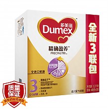 京东商城 移动端：多美滋(Dumex)精确盈养3段幼儿配方奶粉1200g *4件 350元（合87.5元/件）