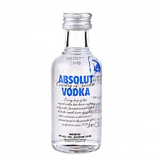 京东商城 绝对伏特加（Absolut Vodka）洋酒 伏特加 原味 50ml *2件 25元（合12.5元/件）