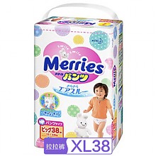 苏宁易购 Merries 妙而舒 婴儿拉拉裤 XL38片 82.17元（需用券）