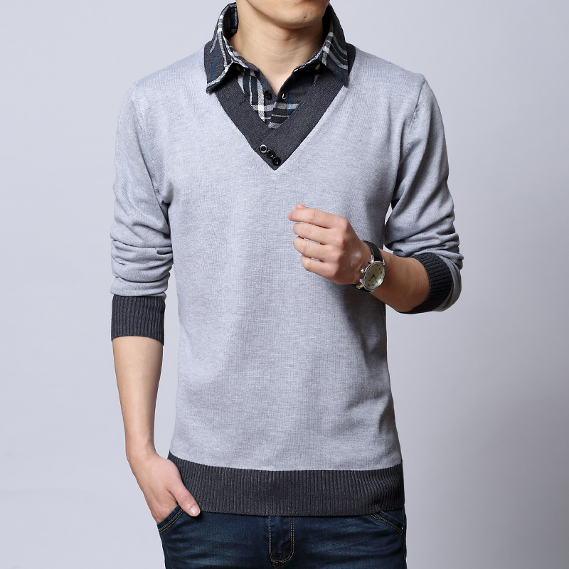 青春流行 韩版男士修身毛衣   