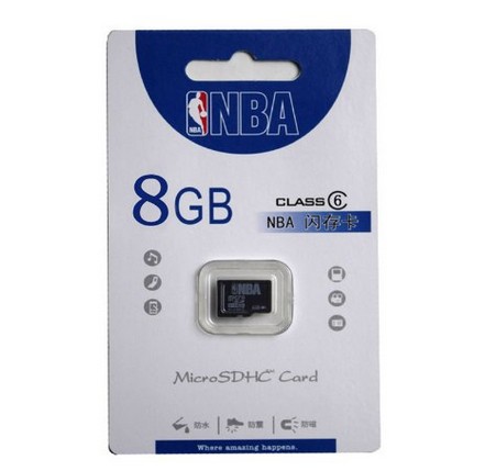 NBA 8GB Micro SDHC（TF）存储卡Class 6（黑色） 京东商城