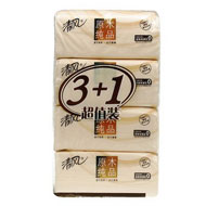 苏宁清风原木纯品系列2层150抽4包抽取面巾纸*12 件