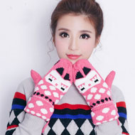 新款加绒韩版可爱毛线手套 天猫